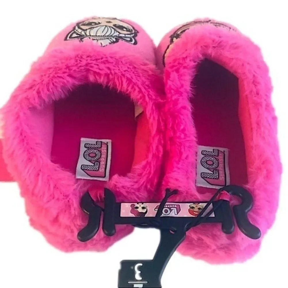 L.O.L. Surprise Slippers Girls 2-3 New Slip-on Plush